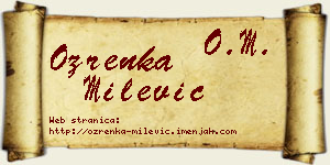Ozrenka Milević vizit kartica